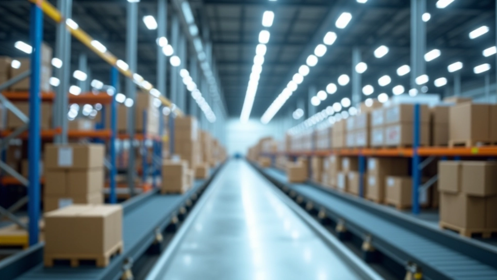 Entrepôt logistique moderne avec systèmes d'automatisation et technologie