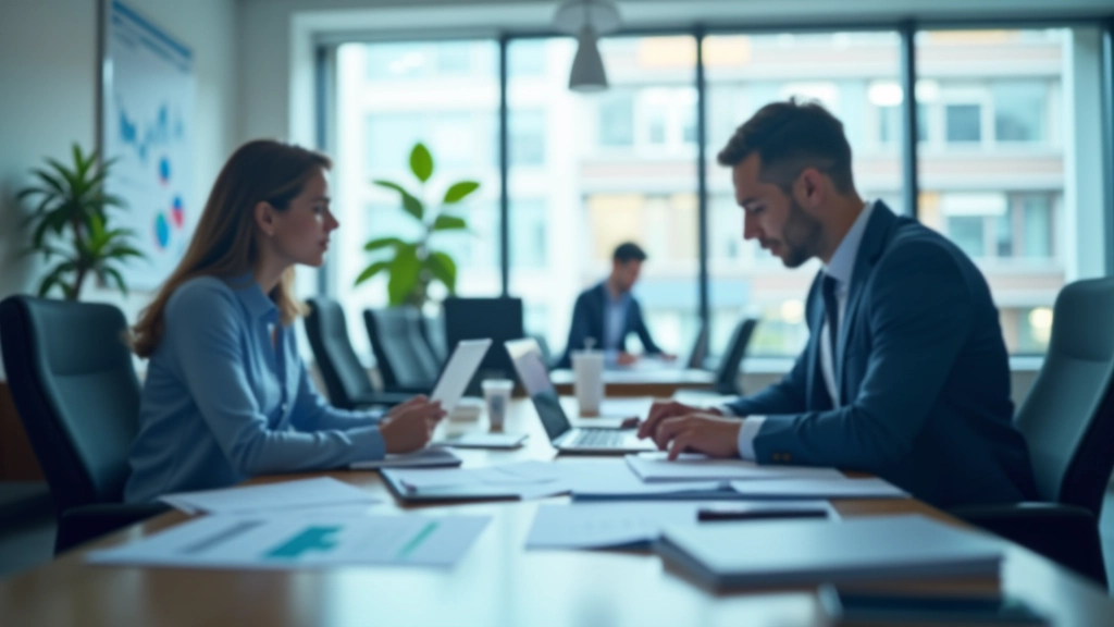 Bureau moderne d'analyse économique avec données financières et graphiques sur les murs