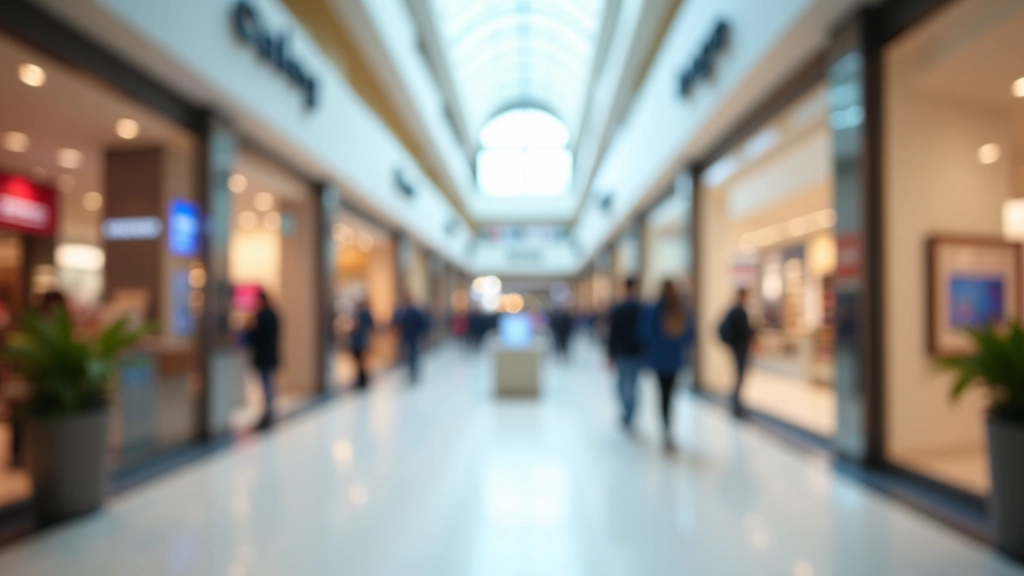 Vue d'ensemble d'un centre commercial moderne montrant l'infrastructure commerciale française